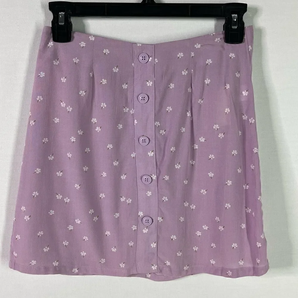 NWT Aeropostale Button Front Floral Mini Skirt - XS